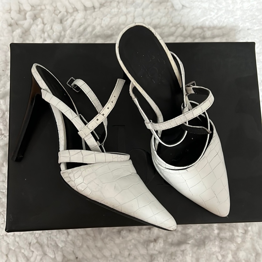 Tibi white pumps with box